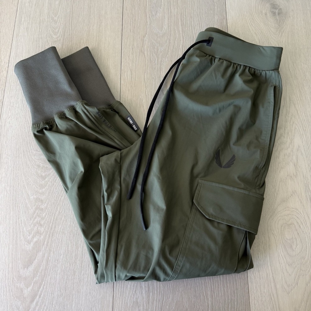 ASRV 0825 Tetra-Lite Cargo High Rib Jogger Olive Green Men's Size XS Lightweight
